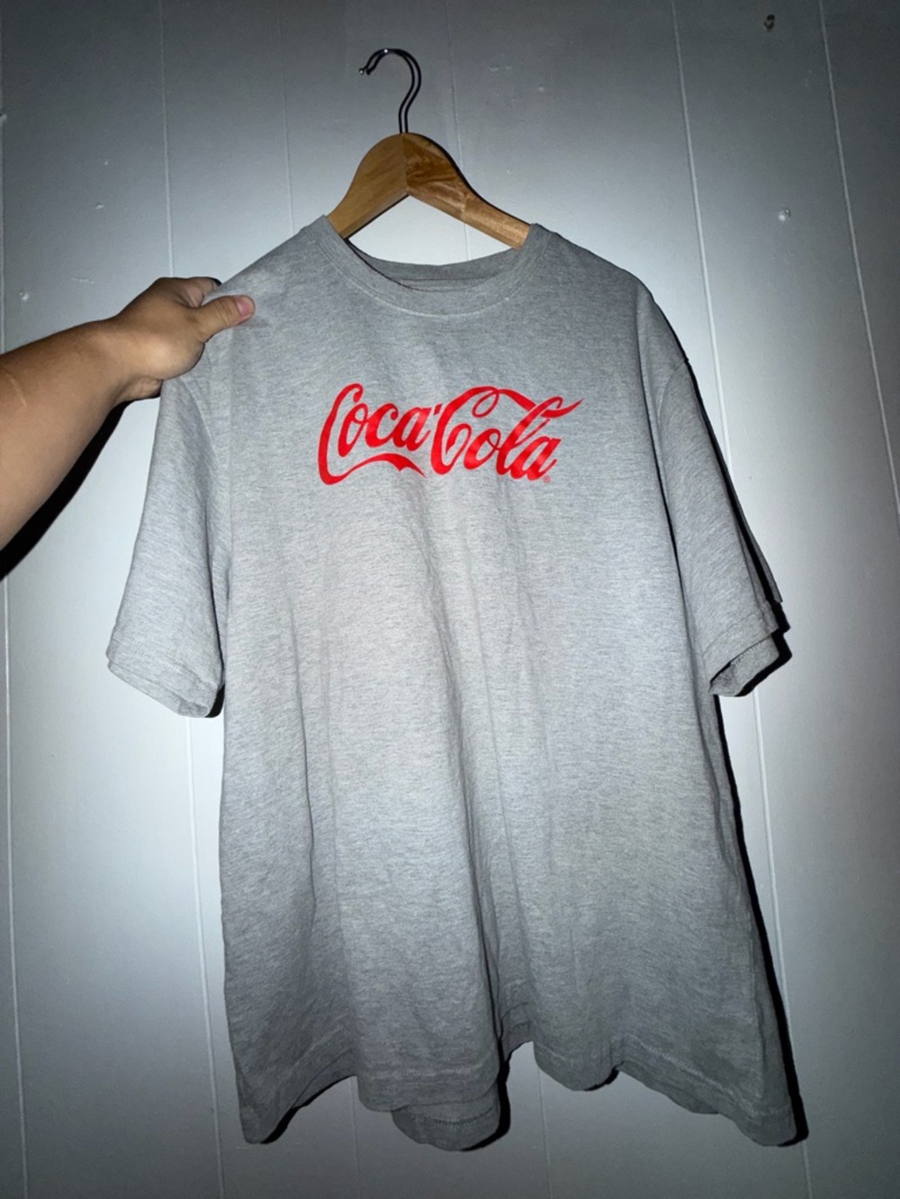 Coca Cola Light Gray Short Sleeve Tee with Red Logo